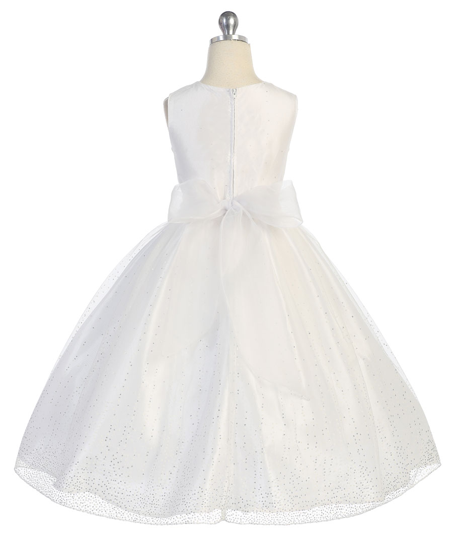 First Communion Dress with Raindrop Sparkles