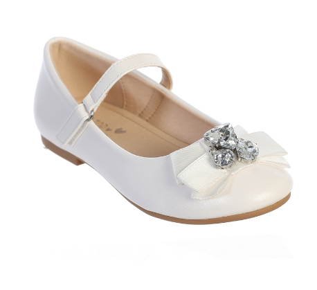Girls First Communion Flats with Rhinestones and Bow Accent | Buy First ...